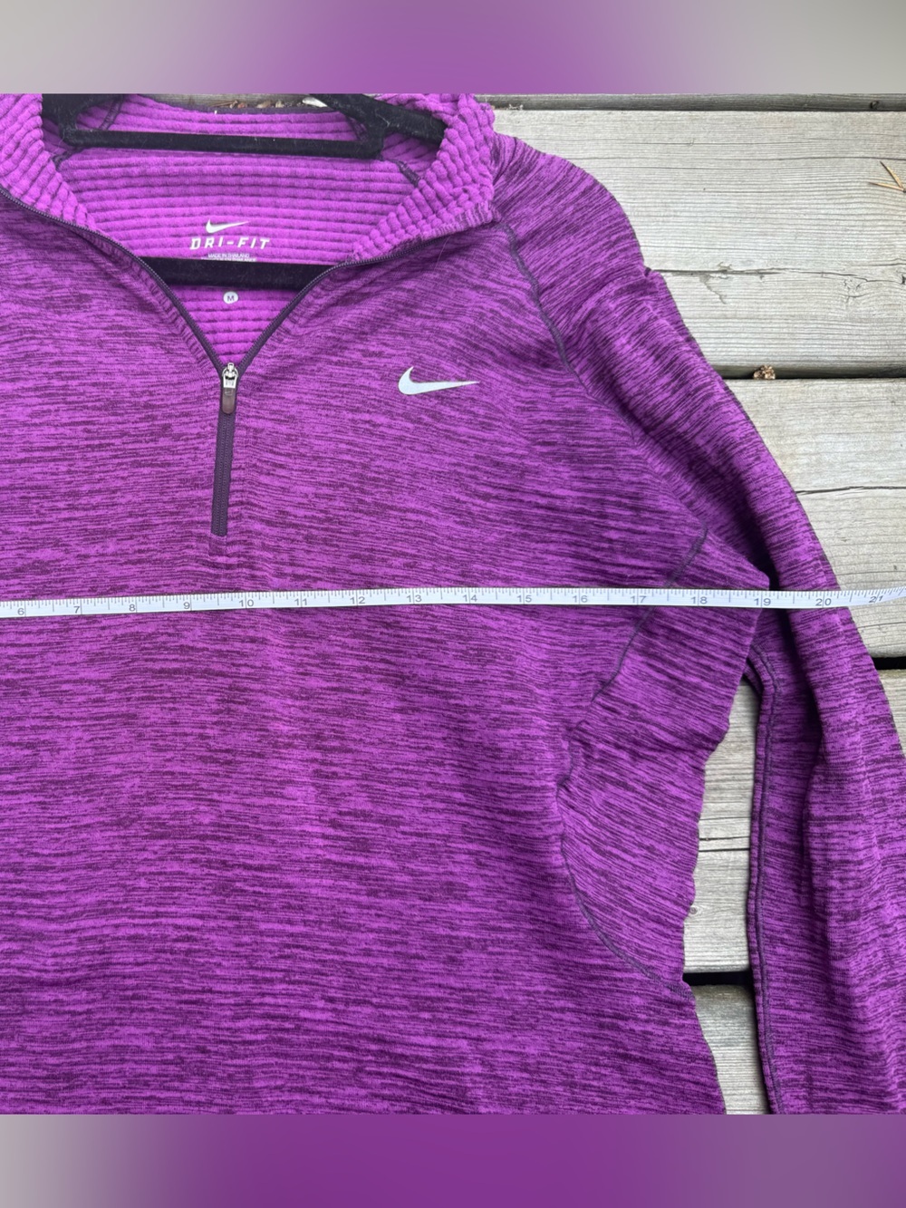 Nike Purple Heathered Quarter-Zip Performance Top - Picture 3 of 4